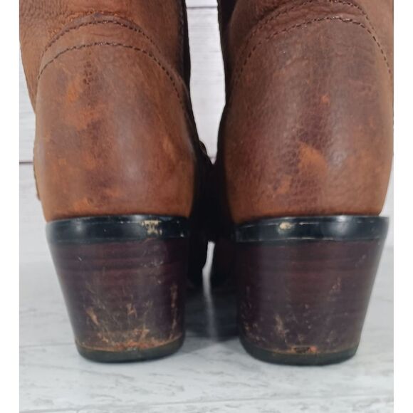 Durango 14 Inch Brown Belted Western Boots Cowboy Cowgirl Sz 6 - Picture 9 of 11